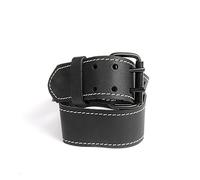 kwb 908840 Cintura in pelle di vacchetta robusta, fibbia a doppia barra, in nero, 135 cm, con cuciture bianche, per borse per attrezzi, jeans ecc.