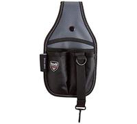 kwb Marsupio porta attrezzi in robusto nylon, con 2 scomparti grandi e 3 piccoli, passante per martello e moschettone con gancio, adatto per cinture fino a 7 cm di larghezza