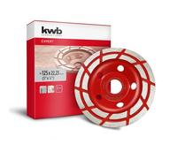 kwb mola a tazza diamantata, disco diamantato (con bordo a 2 file, Ø 125 mm, per smerigliatrici angolari, ideale per calcestruzzo con armatura, intonaco, massetto e colla per piastrelle)