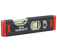 kwb 1 mm mini livella in alluminio 20 cm, livella assicurata, accuratezza m, rettificata di precisione, 1 livella orizzontale e verticale ciascuna con protezione anticaduta in gomma, nero/rosso