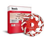 kwb mola a tazza diamantata, disco diamantato (con segmentazione intercambiabile, Ø 125 mm, per smerigliatrici angolari, ideale per calcestruzzo, intonaco, massetto e colla per piastrelle)