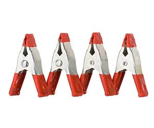 kwb Morsetti a molla da 50 mm in acciaio, larghezza 20 mm, confezione da 4 pezzi, elevata forza a molla per lavori di colla e incollaggio, morsetto a molla per fissare e tenere fermo Grigio