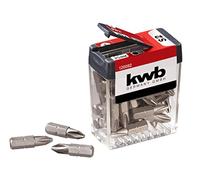 kwb PH2 bit dispenser box - set di 25 pezzi con punte per cacciaviti PH2, lunghezza 25 mm, forma C 6.3 e diametro 1/4" con albero esagonale.