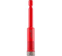 kwb Punta per piastrelle - Per materiali più duri, taglio a secco, diamante da 10 mm, diamanti industriali, proprietà abrasive, adatto per avvitatore a batteria a 6 punte
