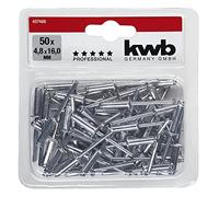 kwb 4074-86 50 x Ø 4,8 mm, Lunghezza 16 mm, in Alluminio, con Perno zincato, per Rivetti ciechi Comuni, Multicolore, 4,8 x 16 mm