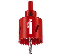 kwb sega a tazza bimetallica HSS Ø 45 mm con dentatura progressiva variabile, alta precisione, codolo esagonale, profondità di taglio 38 mm e punta centrale