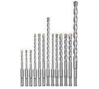 kwb set di 12 punte da martello SDS-plus, 260 / 210 / 160 / 110 mm | Per pietra e calcestruzzo | per trapani e martelli perforatori | in robusta valigetta di plastica