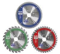 set di lame per seghe circolari kwb 210 x 30/20 / 16 mm per seghe circolari manuali o da banco, per pannelli e materiali da costruzione in legno incl. anelli di riduzione a 16 e 20 mm