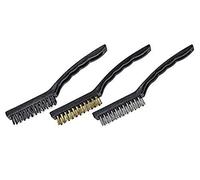 kwb Set di 3 spazzole metalliche manuali, 1 spazzola metallica in ottone (spazzola per griglia), 1 spazzola in acciaio, 1 spazzola in acciaio zincato