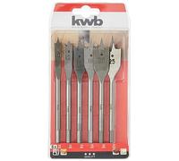 kwb Set di 6 frese piatte per legno, con dimensioni comuni e pratica custodia per blister