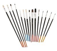 kwb - Set di pennelli da 15 pezzi comprensivo di pennelli per pittura a China, pennelli per scuole di pittura, pennelli per pittura ad olio, pennelli per modellismo, pennelli per l’asilo e molto altro, codice articolo 030590