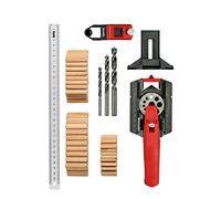 kwb set dima per spinatura, 153 pz. | 50 spine e punte per ciascun diametro 6 / 8 / 10 mm | riga da 30 cm | fori di guida 3-12 mm, diametri di preforo inclusi