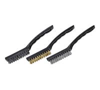 kwb Set di 3 spazzole metalliche manuali, 1 spazzola metallica in ottone (spazzola per griglia), 1 spazzola in acciaio, 1 spazzola in acciaio zincato