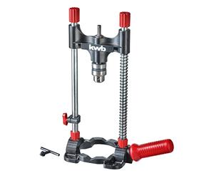 kwb Supporto per trapano con mandrino, supporto per trapano esagonale/mobile per avvitatori e trapani a batteria, blocco angolare regolabile 45 60 75 90°, per superfici e pezzi rotondi