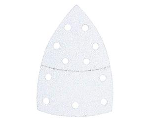 kwb Triangolo di levigatura per levigatrici Delta e Multi - per metallo, legno, vernice, ecc., per Bosch-PSM , 100 x 62, 93 mm, rivestimento in zinco-stearato, grana K-40, 5 pezzi, perforato