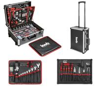kwb valigetta portautensili da 175 pz. con funzione trolley | Robusta valigetta in alluminio | inserti in EVA | bussole con profilo « Gear-Lock » | 2 chiavi incluse