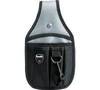 kwb Marsupio porta attrezzi in robusto nylon, con 2 scomparti grandi e 3 piccoli, passante per martello e moschettone con gancio, adatto per cinture fino a 7 cm di larghezza
