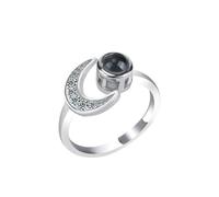 KWCLTH Anello personalizzato di proiezione foto immagine personalizzata dell’anello all’interno del cuore/della luna anelli per
