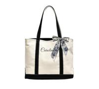 KWCLTH Borsa personalizzata in tela con nome ricamato, borsa personalizzata per donne, regali per damigelle d'onore, oggetti essenziali per tutti i giorni, viaggi, borsa da matrimonio