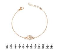 KWCLTH Bracciale di fiori di mese di nascita personalizzato - personalizzato 1-6 fiori di nascita braccialetto braccialetti regolabili deliziosi regalo per lei, mamma, amico