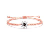 KWCLTH Braccialetti di fiori Regali personalizzati di proiezione di foto per le donne Foto personalizzate Girasole fatto a mano Gioielli di memoria di intreccio