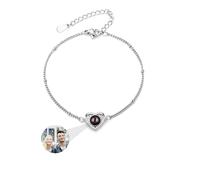 KWCLTH Braccialetti personalizzati con proiezione dell'immagine del cuore Ti amo Braccialetto Regali commemorativi personalizzati per le donne