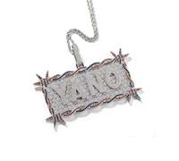 KWCLTH Collana con ciondolo a forma di lettera Iced Out Collana con nome dell'alfabeto iniziale e catena di corda Regalo di gioielli personalizzato per gli uomini