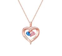 KWCLTH Collana iniziale a cuore personalizzata Collana con ciondolo in cristallo di pietra di parto Donna Gioielli personalizzati per il compleanno