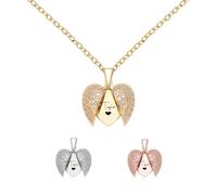 KWCLTH Collana personalizzata con medaglione per le donne, collana con ali d'angelo, nomi personalizzati, fascino commemorativo, regali di gioielli per donne