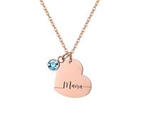 KWCLTH Collana personalizzata con nome di pietra di nascita per le donne Collane con ciondolo a cuore personalizzate Gioielli con ciondolo con testo di compleanno
