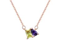 KWCLTH Doppia collana di pietre di nascita Collana personalizzata Toi et Moi Collana di legami di amicizia Regalo per lei