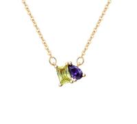 KWCLTH Doppia collana di pietre di nascita Collana personalizzata Toi et Moi Collana di legami di amicizia Regalo per lei