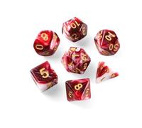 Kweiugfi Set di 7 dadi DND, MTG Dice Polyedrische Dadi Playing Games, Pathfinder, Board Games, D4 D6 D8 D10 D12 D20 D% (caffè-bianco)