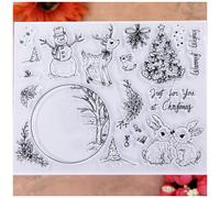KWELLAM Merry Christmas Tree Ball Snowman Deer Rabbit Timbri trasparenti per