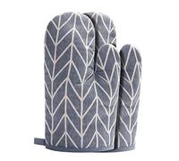 KWELRP - Set di 2 guanti da forno per barbecue, guanti da forno in cotone riciclato, antiscivolo, per cottura grigliate, colore: grigio
