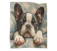 KWFYBEHZ Bulldog Francese Coperta Tema Degli Animalei Biancheria Da Letto Copriletto Multiuso Coperta Quattro Stagioni Morbida E Confortevole Flanella Coperta Per Divano 40x50inch(100x130cm)