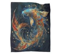 KWFYBEHZ PeSci, Coperta,Modello di fantasia Morbida E Calda Coperta in Peluche,Coperta Leggero Per Viaggi E Campeggio All'aperto 60x80inch(150x200cm)