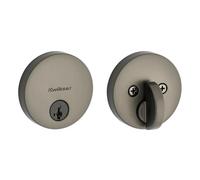 Kwikset 258 Serratura a chiavistello a basso profilo, Porta d'ingresso anteriore con chiave esterna rotonda Gunmetal, Pick Resistant SmartKey Rekey Security, Singolo cilindro Dead Bolt