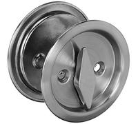 Kwikset 335 Round Bed/Bath Pocket Door Lock in nichel satinato