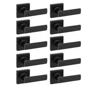 Kwikset Breton Maniglia per porta per la privacy interna con serratura, confezione da 10, per bagno e camera da letto, nero opaco, reversibile, senza chiave, con protezione Microban