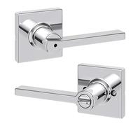 Kwikset Casey Privacy - Leva per porta della camera da letto e del bagno, in cromo lucido