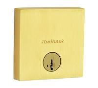 Kwikset Centro, Deadbolt Door Lock, Cilindro singolo, Quadrato a basso profilo con SmartKey Re-Key Security, Ottone satinato