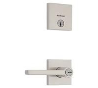 Kwikset Halifax 991 - Set di chiavistelli con serratura a chiave e serratura a cilindro singolo con SmartKey e Microban in nichel satinato