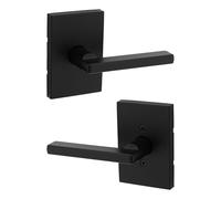 Kwikset Halifax - Leva di passaggio con rosa rettangolare in nero opaco