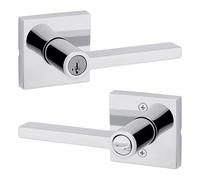 Kwikset Halifax - Leva per porta d'ingresso con chiave, con chiave di sicurezza, in cromo lucido