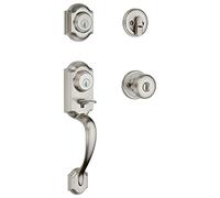 Kwikset Montara Single Cylinder Handleset w/Juno Knob featuring SmartKey in Satin Nickel by