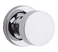 Kwikset Pismo Dummy Door Knob Single Sided Handle for Closets French Double Doors and Pantry Polished Chrome Non-Turning Interior Push/P