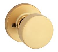 Kwikset Pismo - Pomello per porta a un lato, per armadi, doppie porte francesi e dispensa, in ottone satinato non girevole