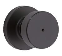 Kwikset Pismo Privacy Locking Door Knob Interior Handle with Keyless Lock for Bedroom and Bathroom Doors With Round Rose Featuring Microb