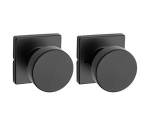 Kwikset - Pomello Pismo con rosa quadrata, finitura nera Passaggio Ferro nero.